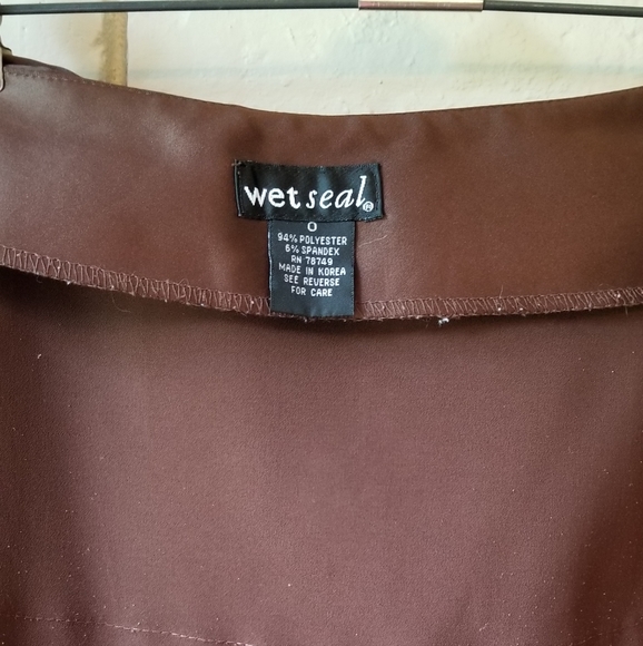 Chocolate Brown Shiny Skirt - Picture 4 of 6